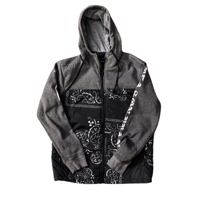 Reason Men’s Black Gray White Hoodie Zip Up Jacket Size S